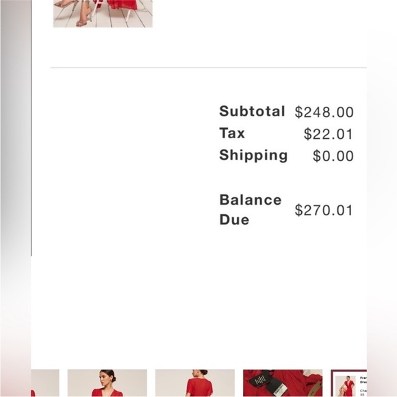 Reformation deep V-neck red wrap dress - Picture 5 of 6